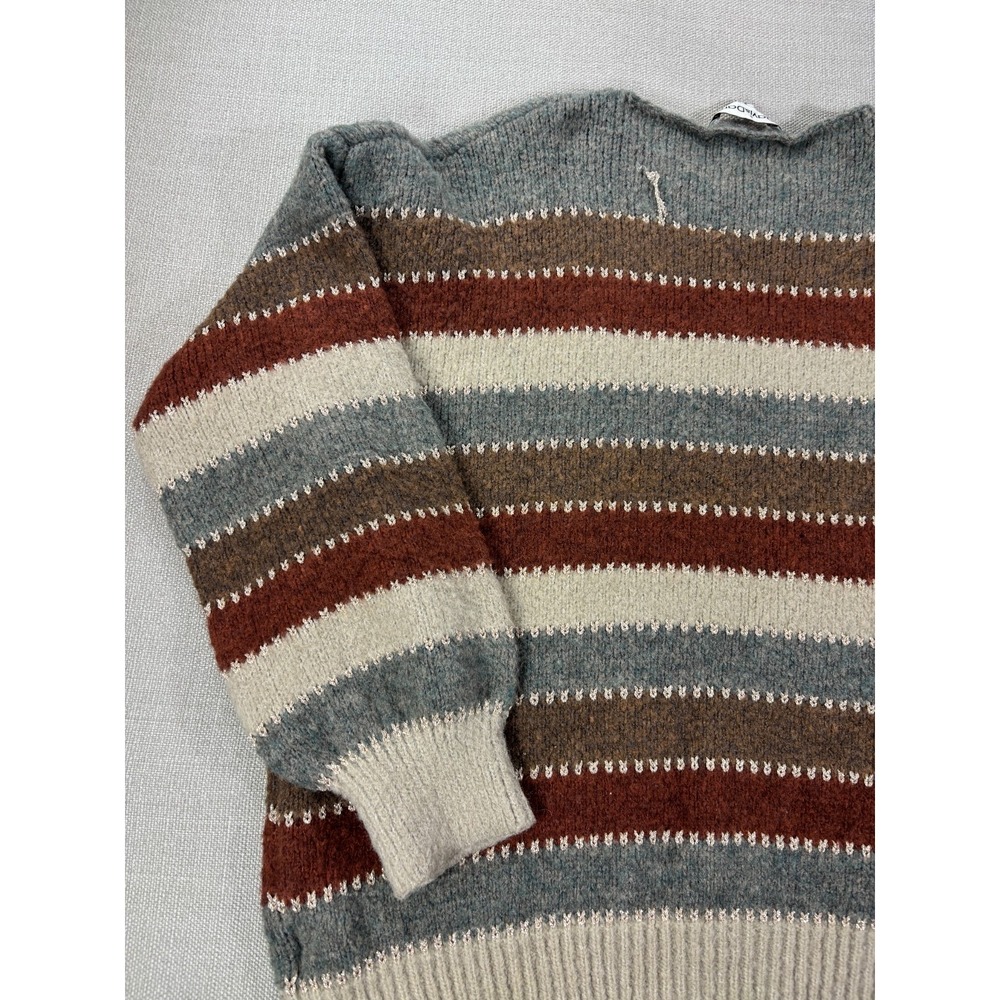 Davi & Dani Women's Knit Sweater Gray Brown Cream Striped Size Small - Picture 11 of 16